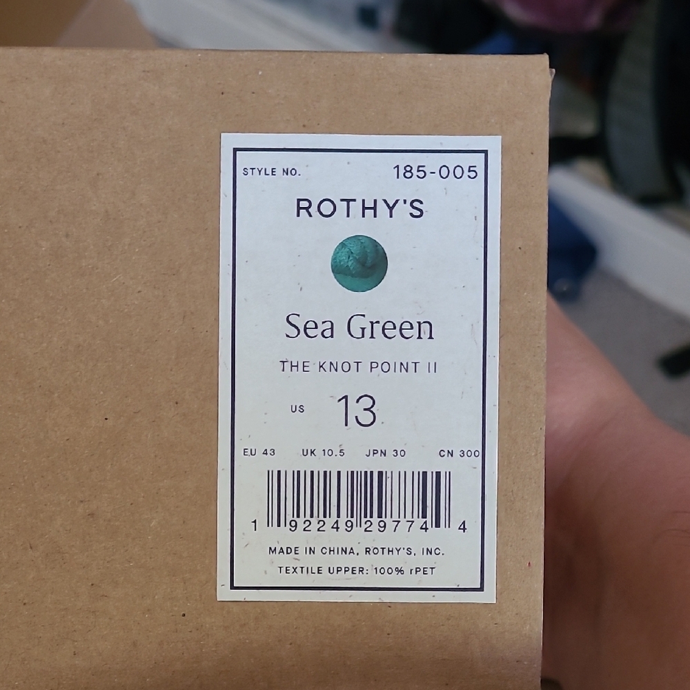 Rothys Sea Green Knot Point II Flats In Women's Size 13